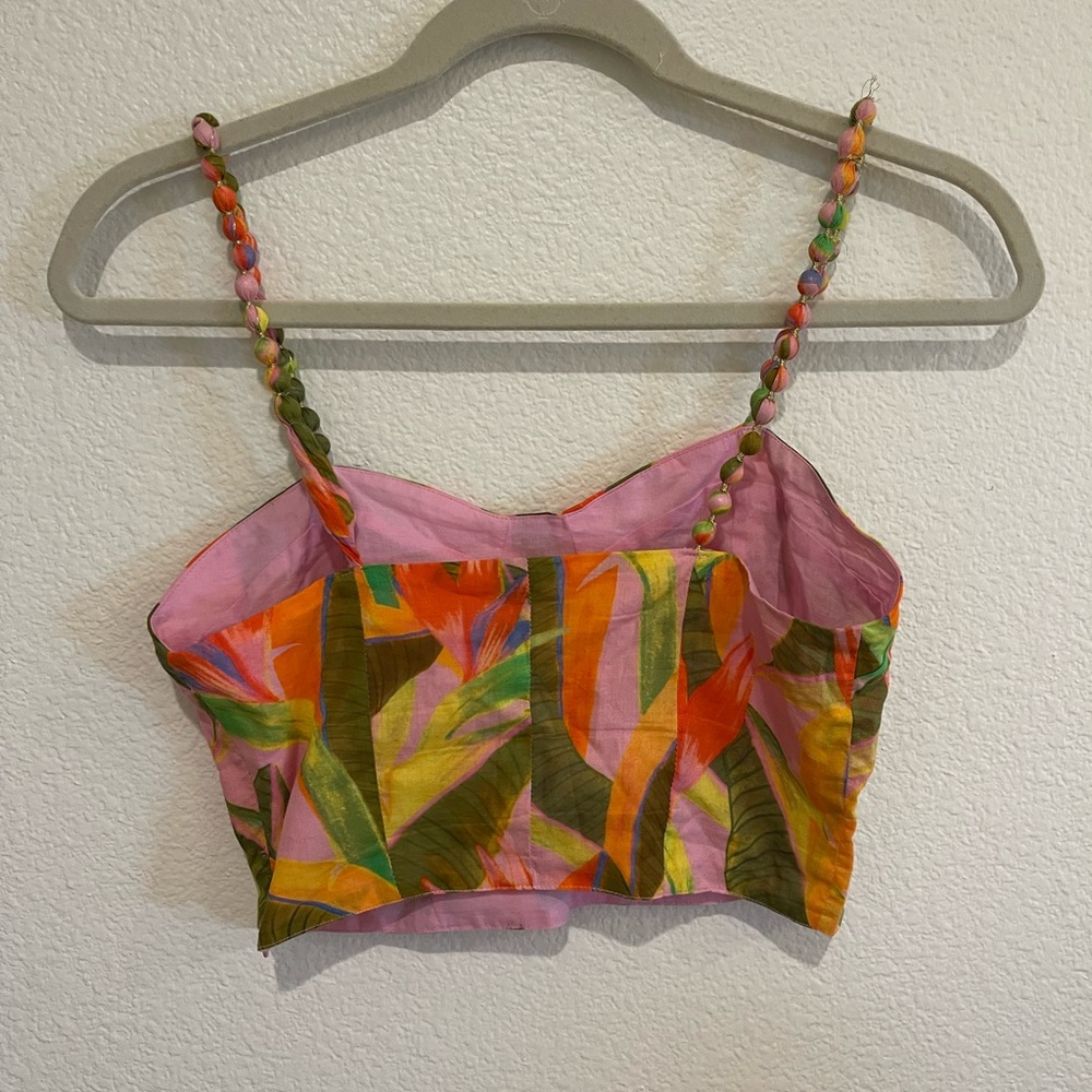 FARM Rio Multicolor Leaf Print Crop Top - Picture 4 of 6